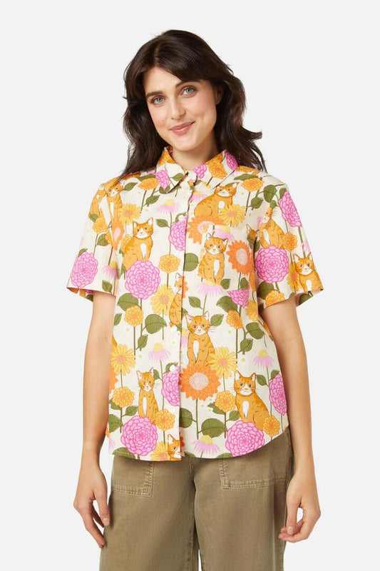 Image of Blouses. Productname: Cute Cat Blouse in Cream colour by brand - Princess Highway