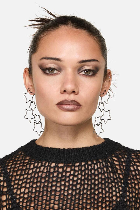 Image of Earrings. Productname: Star Drop Earrings in Silver colour by brand - Dangerfield