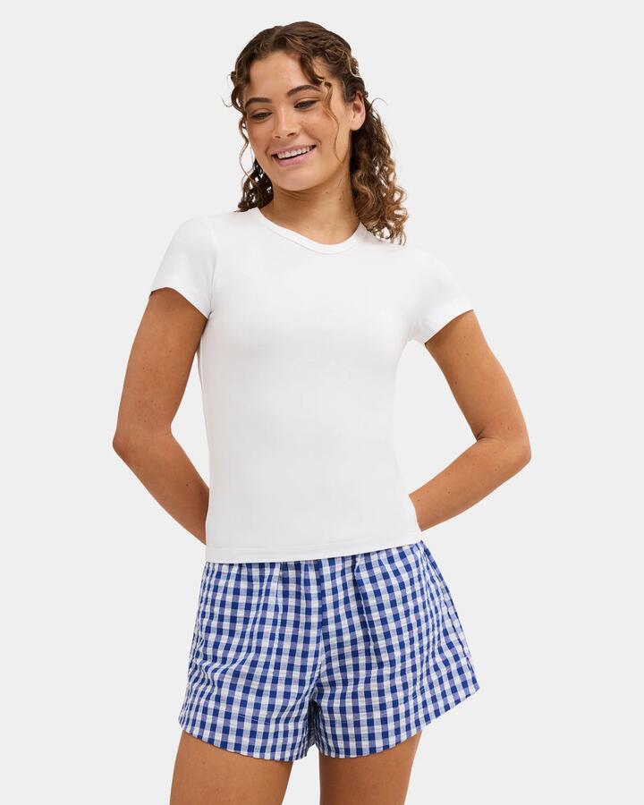 Image of T-Shirts. Product name - Nunui Womens Wisteria T-Shirt White in White colour by brand - Nunui