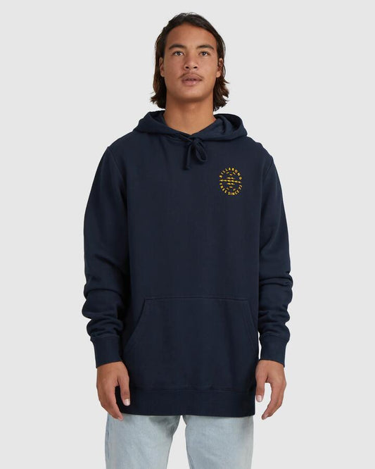 Image of a model wearing Outerwear. Product name - Billabong Mens Big Wave Daz Pop Pullover Hoodie Black in Black colour by brand - Billabong