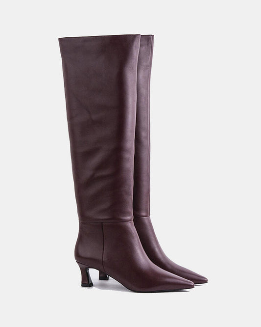 Image of Boots. Product name - Li-lorenzie Burgundy in Burgundy colour by brand - Novo