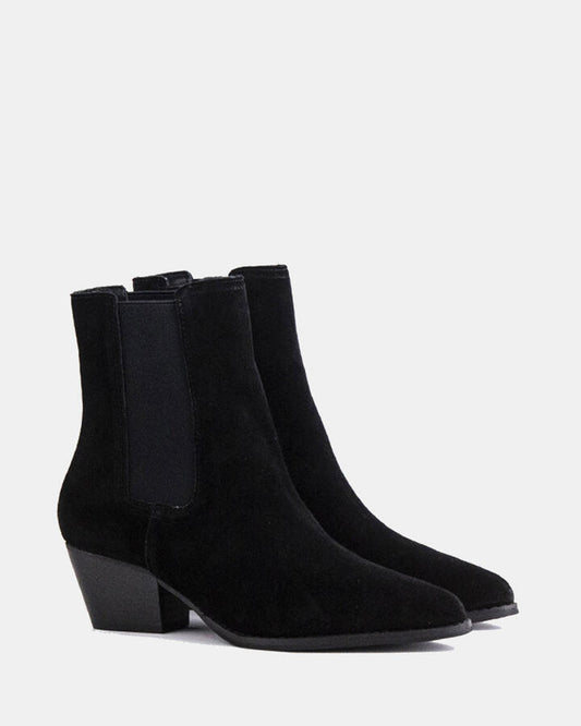 Image of Boots. Product name - Li-grimsby Black Suede in Black Suede colour by brand - Novo