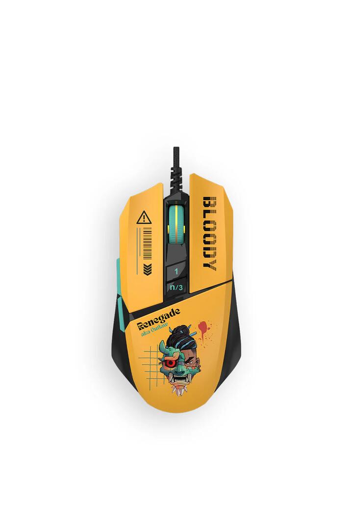 Image of Mice & Trackballs. Productname: Bloody W63 Max Renegade Sunset Compact RGB Animation 12,000 CPI Gaming Mouse in Renegade colour by brand - BLOODY