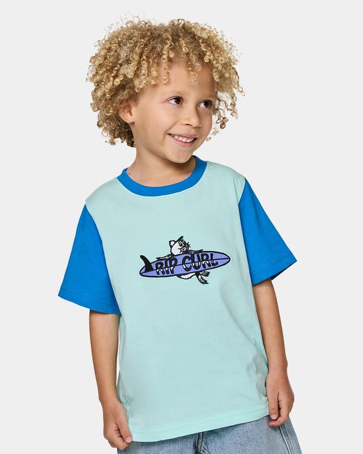 Image of T-Shirts. Product name - Rip Curl Boys 2-7 Surf Check Art T-Shirt Light Aqua in Light Aqua colour by brand - Rip Curl
