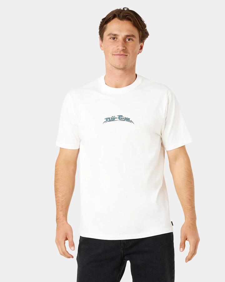 Image of T-Shirts. Product name - Rip Curl Mens Hazed And Tubed T-Shirt Bone in Bone colour by brand - Rip Curl