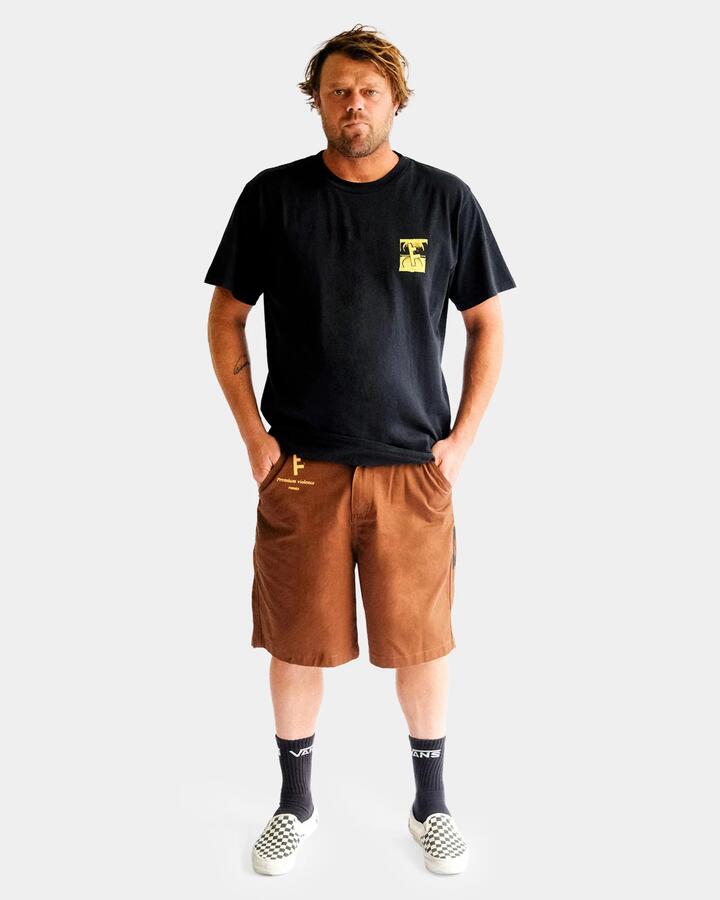 Image of T-Shirts. Product name - Former Mens Slant F Crux T-Shirt Black in Black colour by brand - Former