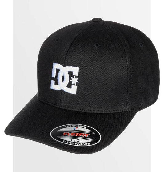 Image of Shoes. Product name - DC Shoes Mens Cap Star 2 Flexfit Cap Black in Black colour by brand - DC Shoes