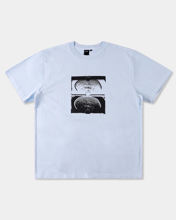 Image of T-Shirts. Product name - Former Mens Crux Overdye T-Shirt Washed Sky in Washed Sky colour by brand - Former