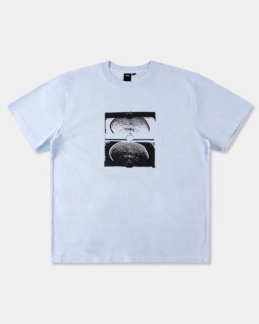 Image of T-Shirts. Product name - Former Mens Crux Overdye T-Shirt Washed Sky in Washed Sky colour by brand - Former