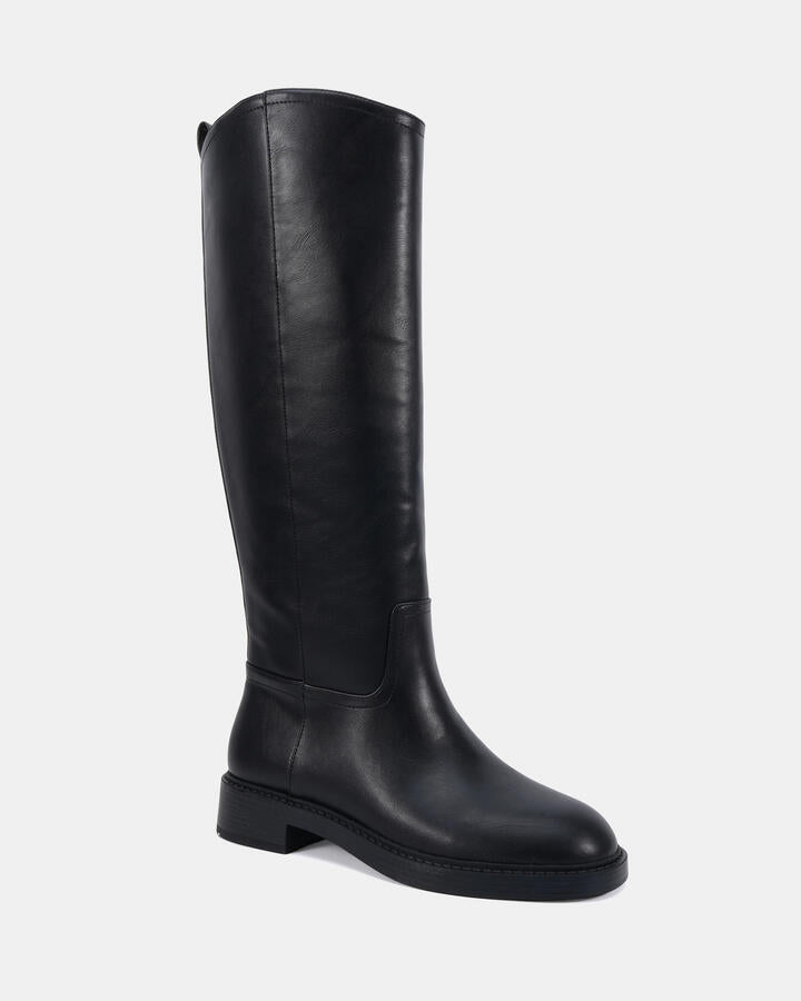 Image of Boots. Product name - Jayleen Black Vegan Boots in Black colour by brand - Novo
