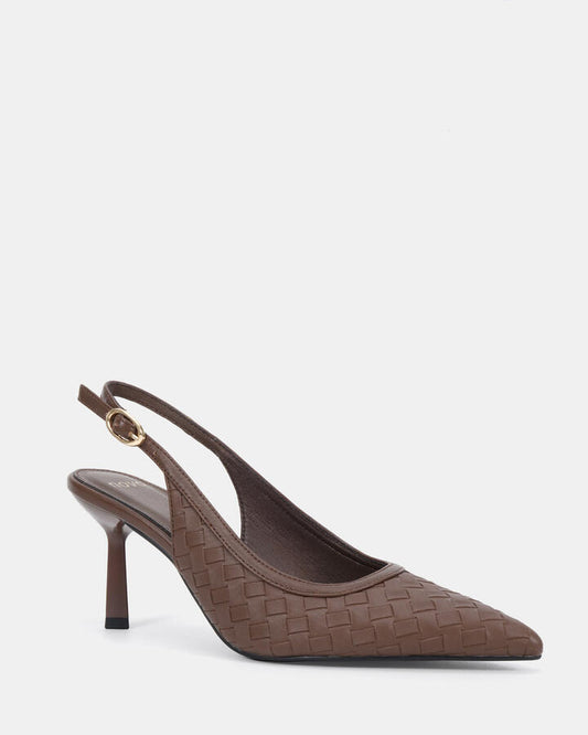Image of Heels. Product name - Ignacio Milk Chocolate Vegan Heels in Midnight colour by brand - Novo