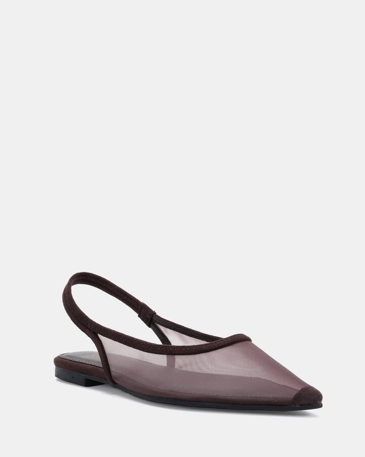 Image of Flats. Product name - Cassey Espresso Mesh Vegan Flats in Turquoise colour by brand - Novo
