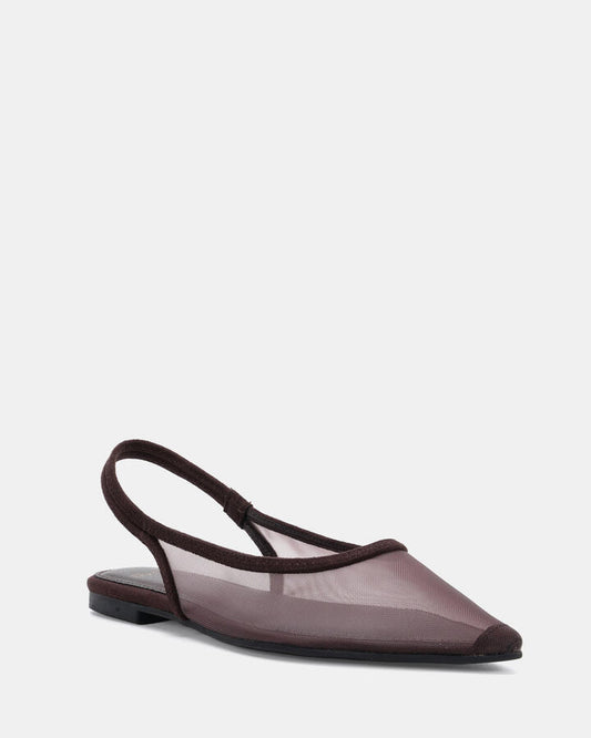Image of Flats. Product name - Cassey Espresso Mesh Vegan Flats in Turquoise colour by brand - Novo