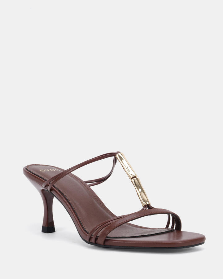 Image of Heels. Product name - Zends Plum Vegan Heels in Purple colour by brand - Novo