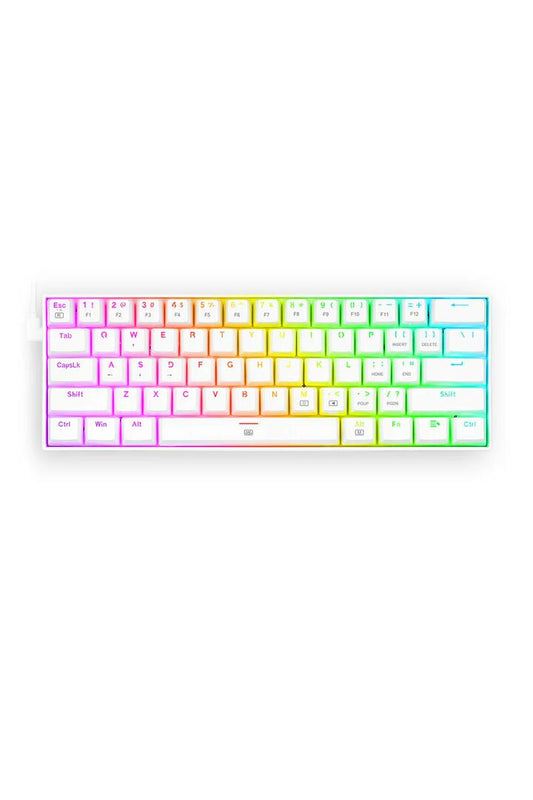 Image of Keyboards. Product name - Redragon K630W Dragonborn White 60% Wired RGB Mechanical Gaming Keyboard in White colour by brand - REDRAGON