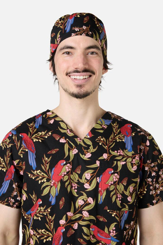 Image of Hats. Productname: Rosella Scrub Hat in Black colour by brand - Scrubs With Love