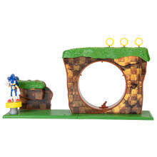 Image of Action Figures. Product name - Sonic Green Hill Zone Playset in colour by brand - Sonic