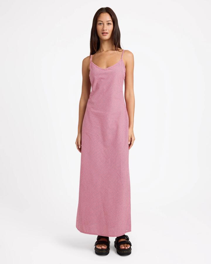 Image of Dresses. Product name - Volcom Womens Slippy Maxi Dress Fiesta Red in Fiesta Red colour by brand - Volcom