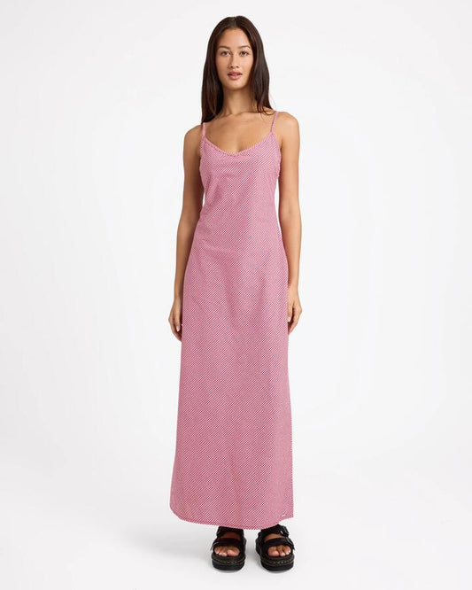 Image of Dresses. Product name - Volcom Womens Slippy Maxi Dress Fiesta Red in Fiesta Red colour by brand - Volcom