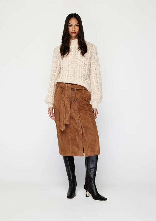 Image of a model wearing Outerwear. Productname: Mave Jumper | MOS The Label in Paper colour by brand - MOS The Label