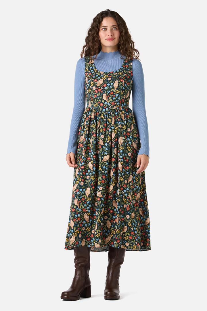 Image of Dresses. Productname: Forest Owl Midi Dress in Teal colour by brand - Princess Highway