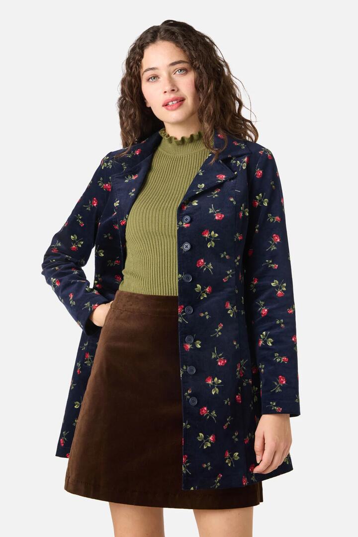 Image of Coats & Jackets. Productname: Evie Rose Velvet Jacket in Navy colour by brand - Princess Highway