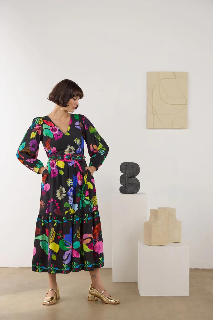 Image of Dresses. Product name - Electric Eden Maxi Dress in Print colour by brand - Gorman