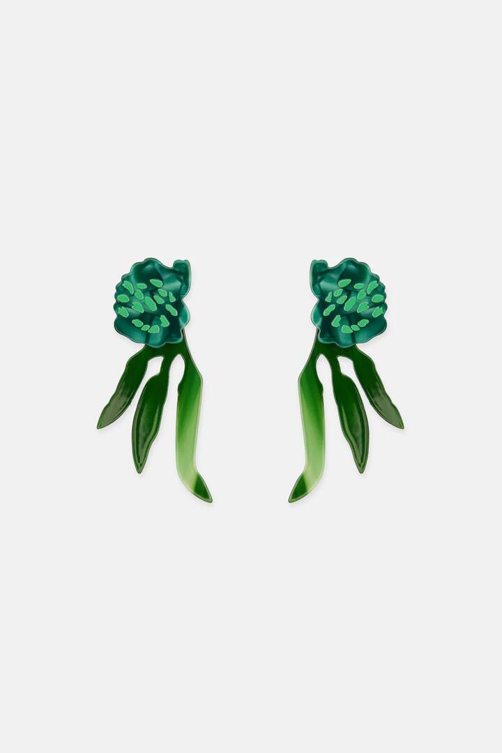 Image of Earrings. Product name - Greenery Earrings in Green colour by brand - Gorman