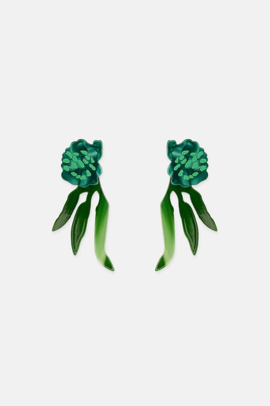 Image of Earrings. Product name - Greenery Earrings in Green colour by brand - Gorman