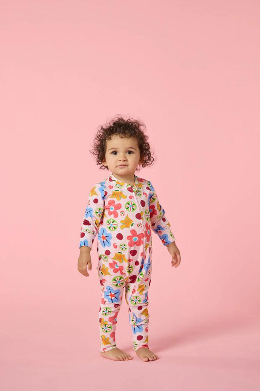 Image of Bodysuits. Product name - Spotty Floral Baby Onesie in Pink colour by brand - Gorman