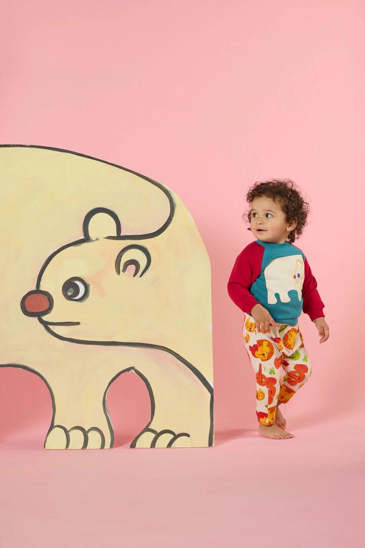 Image of a model wearing Outerwear. Product name - Polar Bear Baby Sweater in Multi colour by brand - Gorman