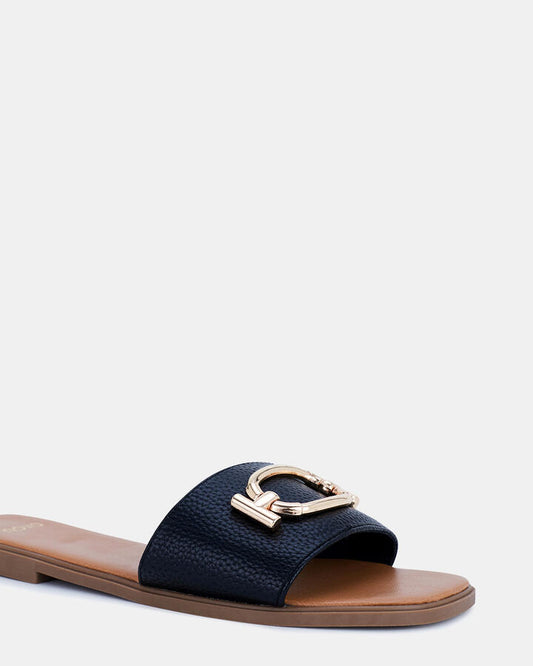 Image of Sandals. Product name - Sonora Black Vegan Sandals in Black colour by brand - Novo