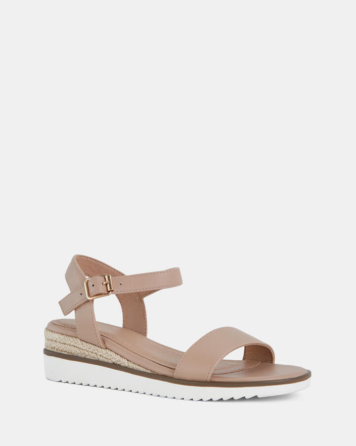 Image of Boots. Product name - Barletta Nude Vegan Wedges in Nude colour by brand - Novo