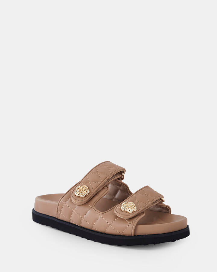Image of Sandals. Product name - Sakuria Sand Vegan Sandals in Beige colour by brand - Novo