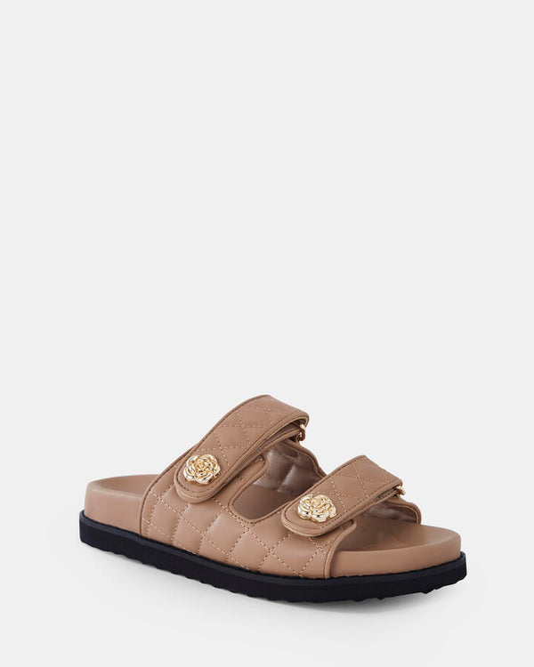 Image of Sandals. Product name - Sakuria Sand Vegan Sandals in Beige colour by brand - Novo