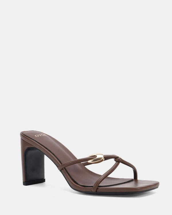Image of Heels. Product name - Zingy Milk Chocolate Vegan Heels in Midnight colour by brand - Novo