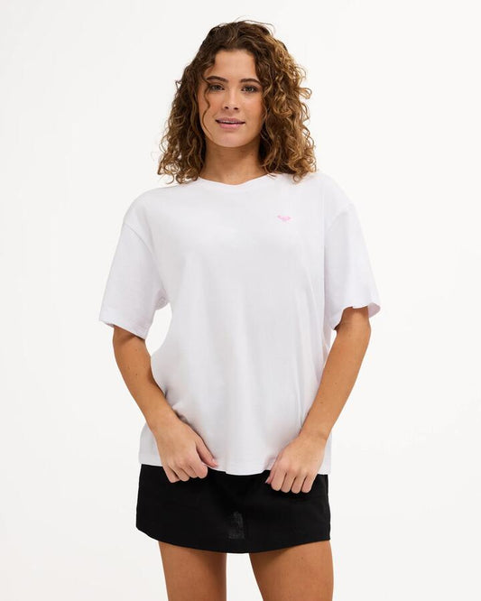 Image of T-Shirts. Product name - Roxy Womens Heart Into It T-Shirt White in White colour by brand - Roxy