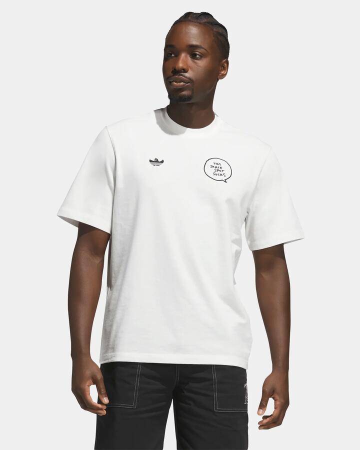 Image of T-Shirts. Product name - adidas Mens Gonz Spot T-Shirt White in White colour by brand - Adidas