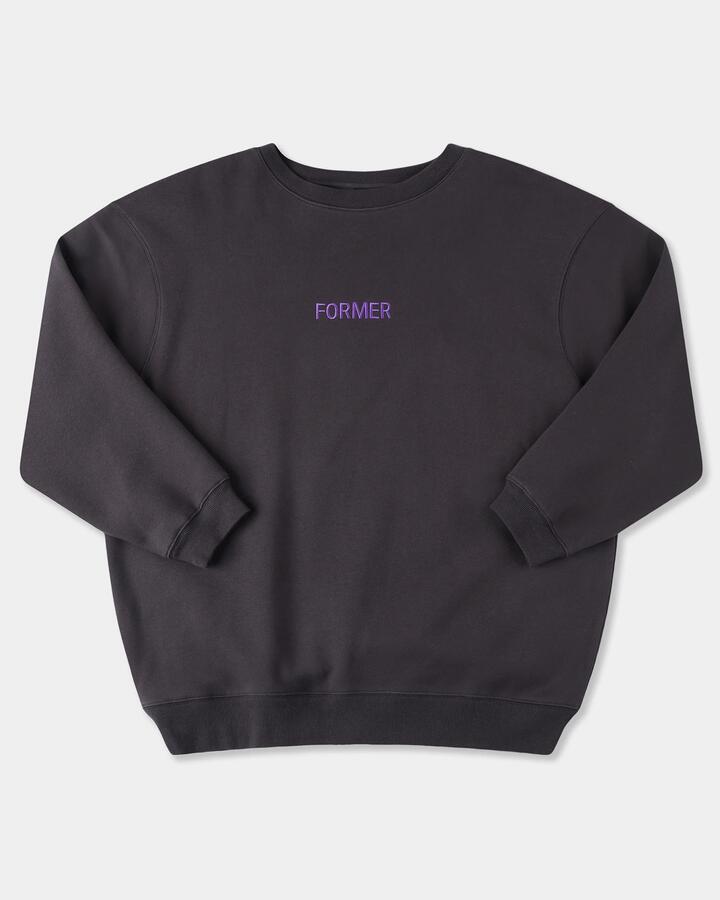 Image of Accessories. Product name - Former Mens Legacy Embroidery Crew Neck Pepper in Pepper colour by brand - Former