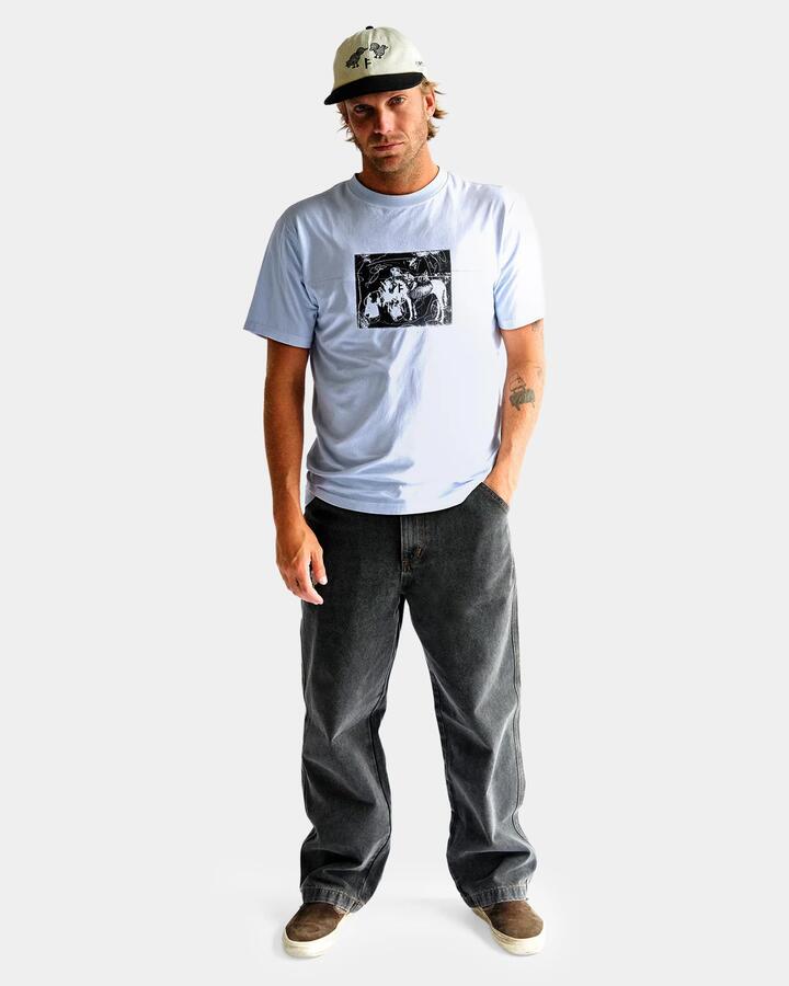 Image of T-Shirts. Product name - Former Mens X-Ray T-Shirt Washed Sky in Washed Sky colour by brand - Former