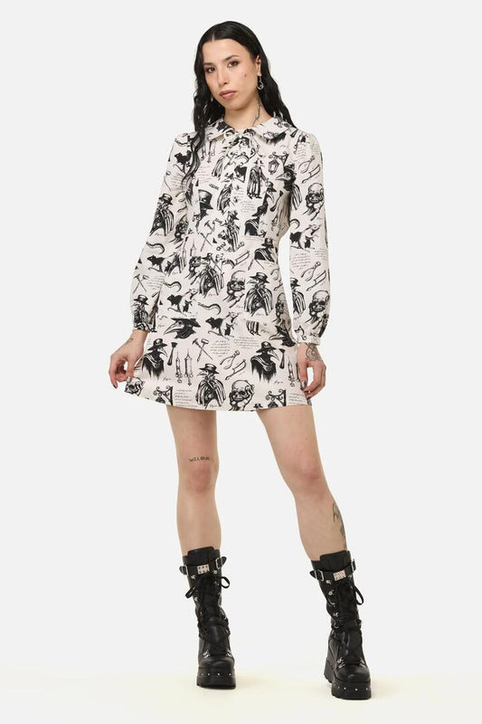 Image of Dresses. Productname: Plague Doctor Goth Dress in Cream colour by brand - Black Friday