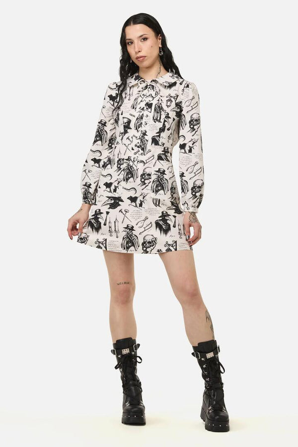 Image of Dresses. Productname: Plague Doctor Goth Dress in Cream colour by brand - Black Friday