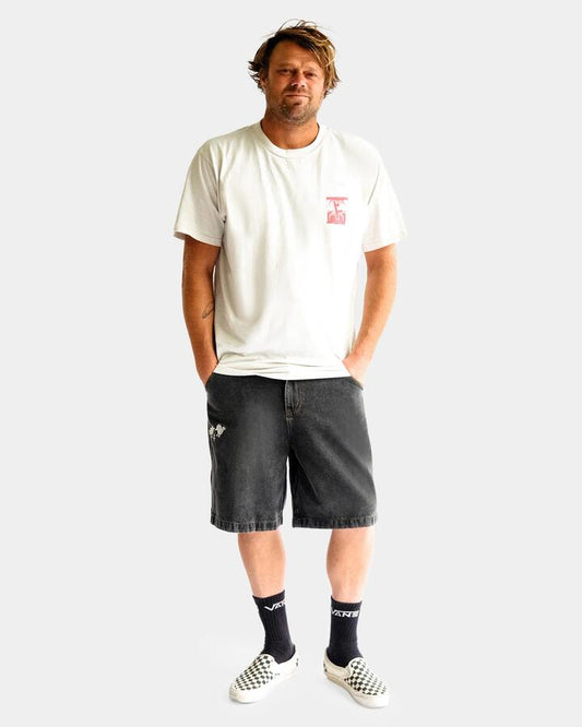 Image of T-Shirts. Product name - Former Mens Corp Boxy T-Shirt Bone in Bone colour by brand - Former