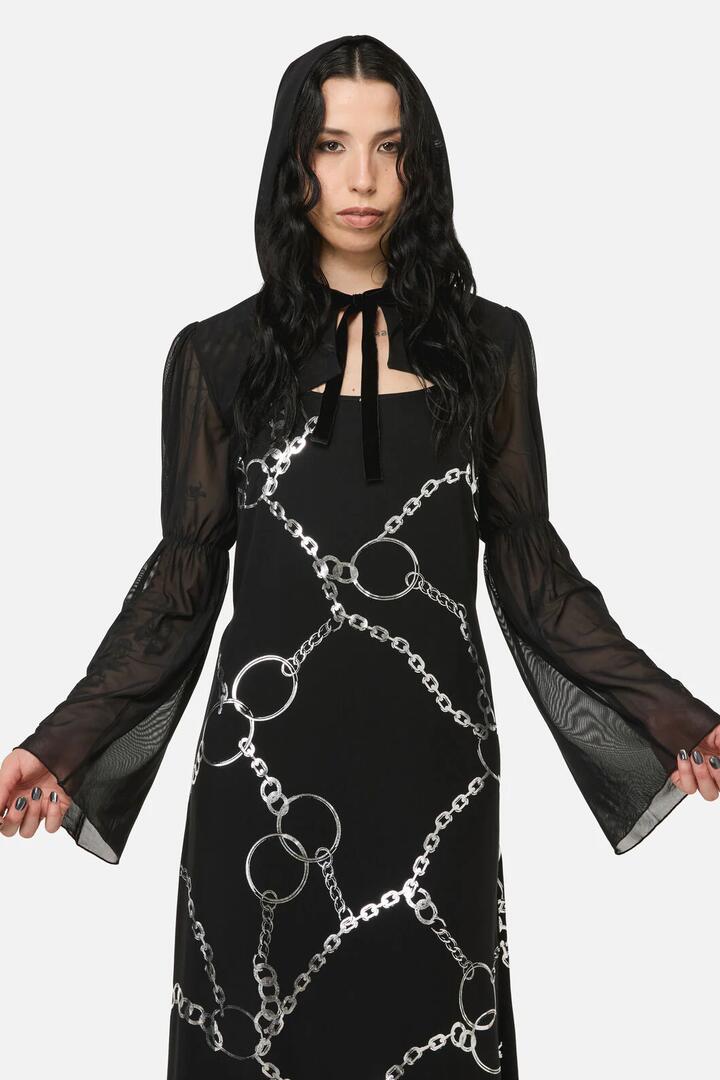 Image of a model wearing Outerwear. Productname: Eternal Sheer Hood Sleeves in Black colour by brand - Black Friday