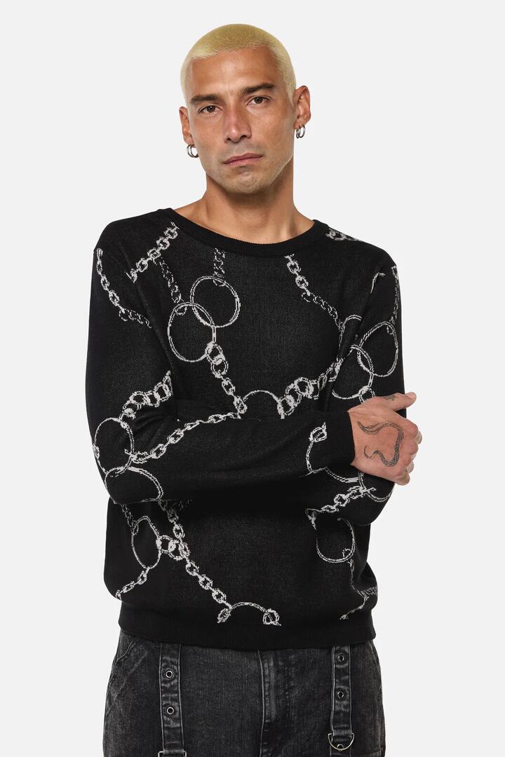Image of a model wearing Tops. Productname: Opulent Knit in Black colour by brand - Black Friday