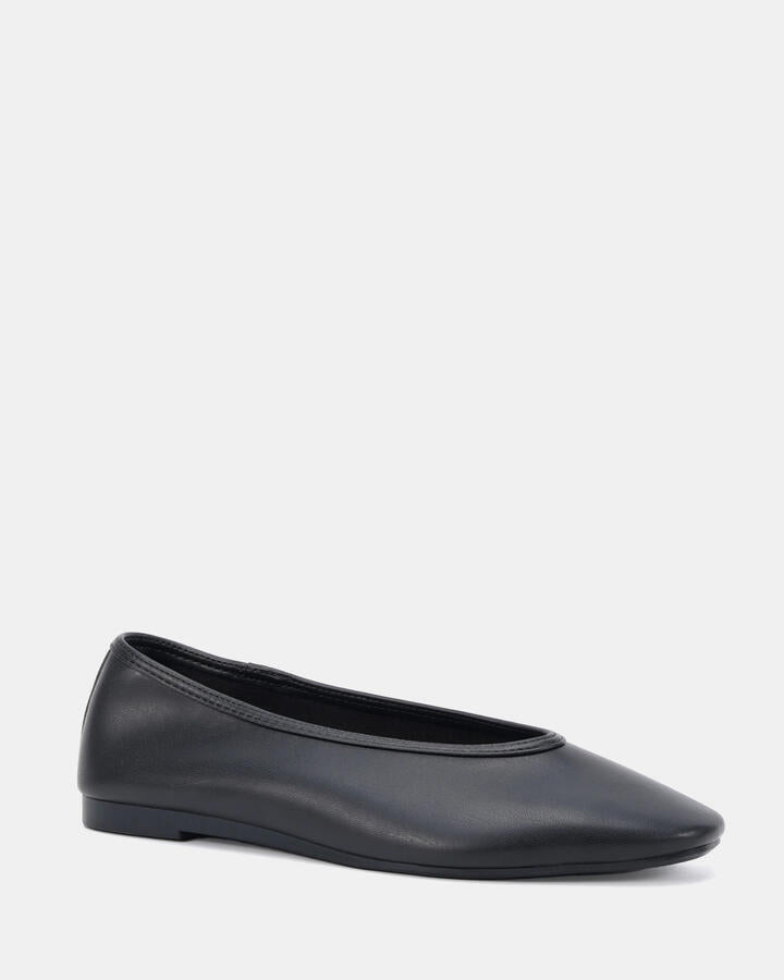 Image of Flats. Product name - Cubic Black Vegan Flats in Black colour by brand - Novo