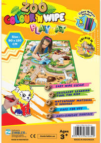 Image of Toys. Product name - Rollmatz Colour & Wipe Playmat with 6 Marker Pens 90 x 120cm in colour by brand - Toymate