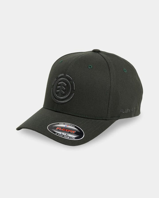 Image of Hats. Product name - Element Mens Tree Flexfit Cap Forest Night in Forest Night colour by brand - Element