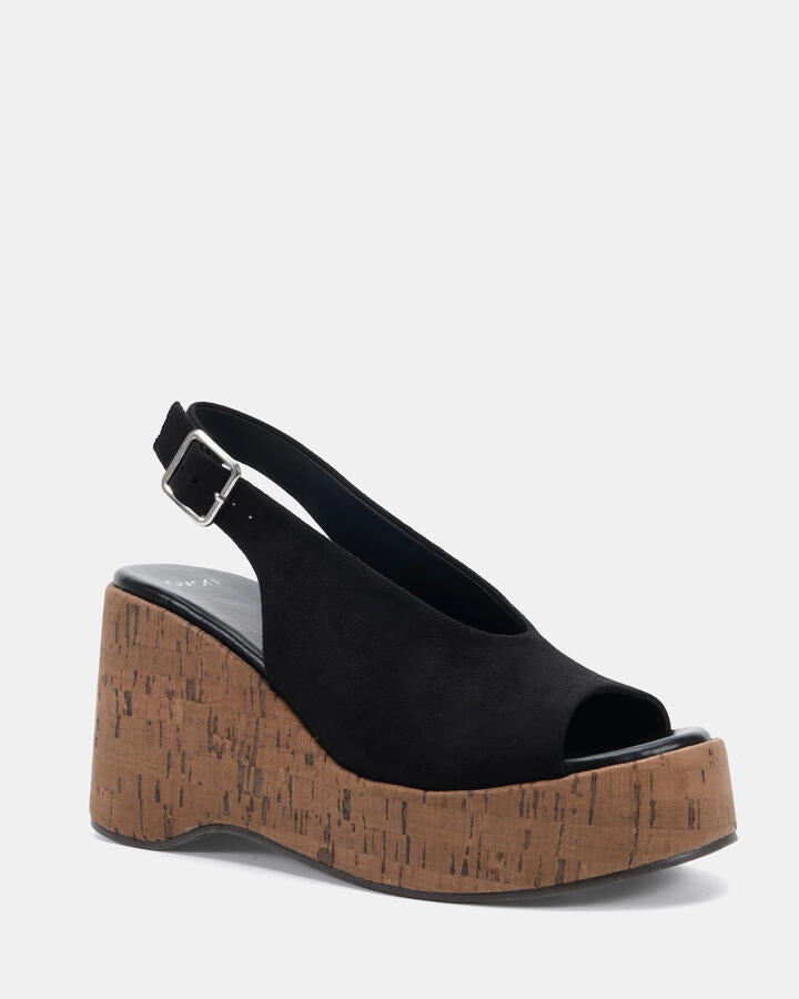 Image of Boots. Product name - Belief Black Wedges in Black colour by brand - Novo