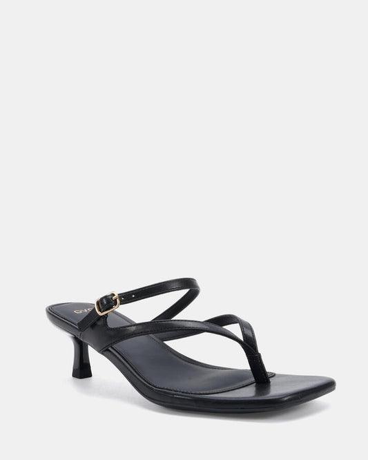 Image of Heels. Product name - Venture Black Smooth Heels in Black colour by brand - Novo